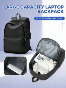 Multi-Pocket Casual Backpack Unisex, Waterproof Durable Work School Travel Backpack, Laptop Compatible, Lightweight Breathable Back Design, Adjustable Shoulder Straps, Suitable For School, Work, Travel And Daily Commute, Randomly Distributed New And Old Versions - Multicolor - View 3