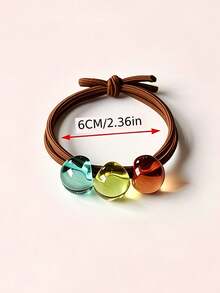 Băng đô hạt trong suốt nhiều màu 4/2/1 cái, phụ kiện tóc thời trang ngọt ngào co giãn cao, có thể dùng làm vòng tay, quà tặng Valentine - Nhiều màu - Xem 6