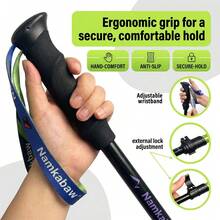 Ultra-Lightweight Folding Adjustable Hiking Pole With Lock, For Outdoor Camping And Trekking - Multicolor - View 9