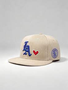 1 buah Topi Baseball Hip Hop Unisex dengan Bordir Huruf "LA", Dapat Diatur Ukurannya, Cocok untuk Olahraga Luar Ruangan, Mendaki, dan Pemakaian Sehari-hari Kasual - LA Earth Heart Flat Eaves - View 6