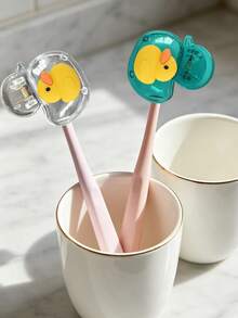 Soporte para cepillo de dientes con diseño de pato lindo, patrón de patito amarillo, caja de almacenamiento de cepillo de dientes para viajes, clip protector portátil para cabezal de cepillo de dientes, clip de almacenamiento de cepillo de dientes, cubierta protectora de cepillo de dientes, protege el cabezal del cepillo de dientes, portátil y fácil de llevar, cubierta a prueba de polvo para cabezal de cepillo de dientes, regalo perfecto para parejas, amigos, familia, maestros, entusiastas de viajes, hogar, dormitorio, temporada de regreso a la escuela, regalo de vacaciones, regalo de regreso a la escuela, regalo para maestros - Multicolor - Ver 10