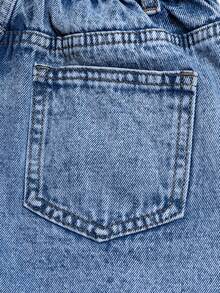 Saia Denim Lavagem Clara Simples para Menina Jovem, Saia Mini Denim Sem Forro, Moda Minimalista Clássica com Cintura Meio Elástica e Cordão Ajustável, Adequada para Todas as Estações - Lavagem clara - Visão 9