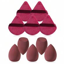 10PCS Makeup Tools Set Including: 5PCS Triangle Powder Puffs+5PCS Makeup Sponges - Multicolor - View 9