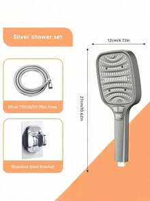 Cabezal de ducha cuadrado de alta presión con filtro de 8 ajustes y panel grande, conjunto de cabezal de ducha de mano con manguera de 59 pulgadas y soporte de pared, ajuste universal G1/2, incluye válvula de cierre, ideal para el hogar, hotel, apartamento, sala de ducha y baño del gimnasio, mejore su baño para una experiencia de baño de lujo, gran regalo para familiares y amigos - Multicolor - Ver 22