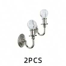 1 pieza Lámpara de mesa exquisita de cristal para casa, gran lámpara de pared de cristal, material de metal - color dorado o plateado. Agrega una atmósfera cálida a las casas de muñecas. Adecuado para diversas decoraciones festivas. Decoración de paisaje en miniatura, lámpara de pared para diorama arquitectónico, lámpara de modelo de casa en miniatura de plástico/metal, adecuada para montaje en pared interior y exterior, adecuada para accesorios de 14+ años. - pieza única - Ver 15