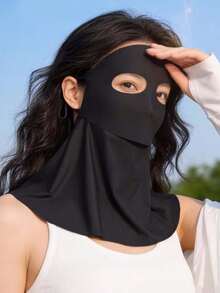 Extended Neck Protection Ice Silk Cooling Sun Protection Face Mask, Full Face And Neck Dual Protection, UPF50+ UV Blocking; Specially Designed For Women, Ice Silk Fabric Breathable And Lightweight, Anti-Fog; Soft, Lightweight And Elastic Fabric, No Pressure Marks When Worn; Adjustable Ear Loops, Comfortable All-Day Wear; Quick-Drying And Sweat-Resistant, Suitable For Driving, Cycling, Gardening, Golf, Hiking, Fishing And Other Outdoor Activities; Breathable And Ventilated Structure, Sun Protection Without Stuffiness; Essential For Outdoor Workers, Travelers And Beach Lovers In Summer; Skin-Friendly And Lightweight, Ideal Choice For Daily Outdoor Sun Protection - Multiple Styles - View 13