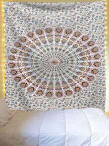Bohemian Mandala Print Tapestry (1 Piece) - Modern Square Polyester Decorative Tapestry For Living Room And Bedroom - Wall Hanging - Multicolor - View 5