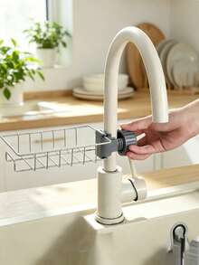 Stainless Steel Faucet Storage Rack, No-Drill Sink Drainer, Multi-Function Dishcloth Sponge Soap Organizer, Hollow Design For Drainage And Mold Prevention, Rust-Resistant Wear-Resistant Stable And Durable, Can Store Various Kitchen Cleaning Tools, Suitable For Kitchen, Bathroom, Living Room, Home Housewives, Renters, Catering Professionals, B&B Hotels, Practical Home Storage Item - Faucet Shelf - View 2