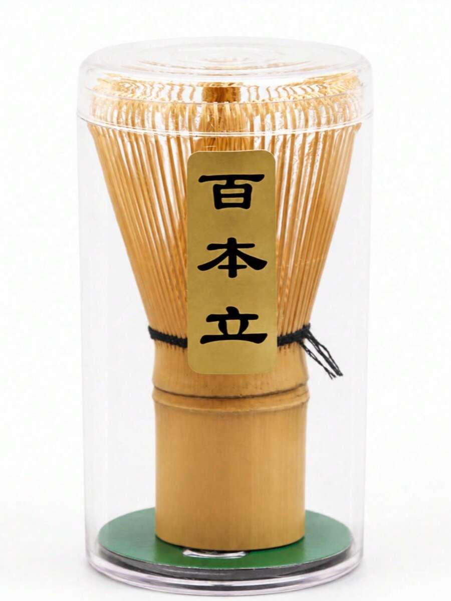 1PS 手工金黃竹抹茶刷，傳統日式茶刷－有機竹製竹刷，可創造細膩綿密的抹茶泡沫 / 傳統手工茶刷，輕鬆沖泡抹茶日式抹茶茶刷組 | 竹製手工茶刷茶刷架組合 | 家用抹茶起泡器牛奶起泡器