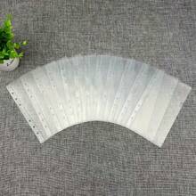 12pcs A6 Zipperless Loose-Leaf Binder Pockets - Plastic-Feel PP Material Protective Pages, With No-Label Index Tab Replacement System, Compatible With 6-Ring Binders, Suitable For Office, Planner Organization (Zipperless, Durable PP Plastic-Feel Inner Pages), Back To School Season - Right Side Opening - View 3