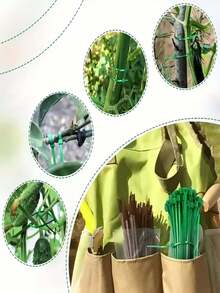 100pcs Heavy Duty Green Nylon Cable Ties - Self-Locking Garden Plant Ties, Used For Securing Vines, Leaves And Pipes, Multi-Purpose Gardening Binding Solution, Garden Ties | Decorative Garden Ties | Strong Grip Ties - Green - View 8