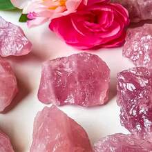 Piedra de Cuarzo Rosa Natural Grado AA+, Adecuada para Decoración del Hogar, Decoración de Acuario, Piedra Difusora, Excelente Colección de Piedras de Cristal - Rosa - Ver 6