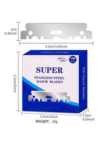 100pcs/Box Stainless Steel 74 Half Blade Vintage Safety Razor Replaceable Universal Blade Shaving Blade Face Shaving Eyebrow Trimming Razor Holder - Multicolor - View 10