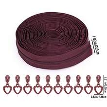 Dây kéo nylon số 3 dài 5 thước Anh kèm 10 đầu kéo hình trái tim = 1 gói, dây kéo số 3 nhiều màu sắc kèm đầu kéo hình trái tim, thích hợp cho túi xách, ví, may vá thay thế, ví tự làm, v.v. - Nhiều màu - Xem 27