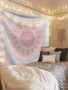 One Mandala Bohemian Pattern Tapestry, Modern Polyester Square Decorative Wall Hanging, Suitable For Living Room And Bedroom - Multicolor - View 6