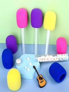 1/2Pcs Microphone Candy Tubes, 7.3 In Rock And Roll Party Favors, Disco Singer Theme Decoration, Colorful Plastic Candy Boxes For Snacks, Classroom Parties (Particle-Free) - Multicolor - View 6