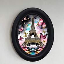 1pc 3D Black Picture Frame, Vibrant Color, Replaceable Photo, Oval Wall Decor, No Drilling Required, Suitable For Home Decor, Office Decor, Gothic Style, Holiday Decoration, Halloween, Thanksgiving And Other Festival Decor - 5 - View 4