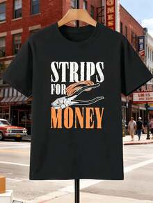 Lustiges Grafik-T-Shirt Für Herren Im L?Ssigen Stil, Atmungsaktiv, Mit Grafikdesign - Black - View 2