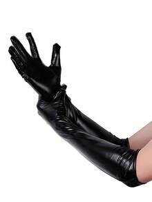 1set Party Solid Long Gloves For Daily Use Halloween Halloween Accessories Winter Gloveswedding - A - View 3