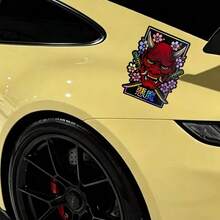 日式惡魔般若面具全息貼紙 - JDM 武士武士刀櫻花車貼，適用於汽車外觀改裝 - 1pcs - 查看 3