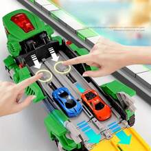 Best-Selling 3-In-1 Transformable Mecha Tyrannosaurus Rex Storage Racing Car, Free Assembly Extendable Track For Enhanced Play Experience, Multiple Cars Synchronized Battle Competition Full Of Fun, Boys And Girls Love It, Exquisite Holiday Gift For Halloween And Birthday Atmosphere - Multicolor - View 11
