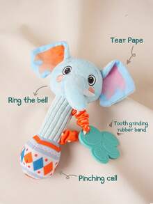 Teething Grip Bar Plush Doll Baby Doll Newborn Infant Educational Soothing Bed Bell Baby Rattle - Elephant - View 12