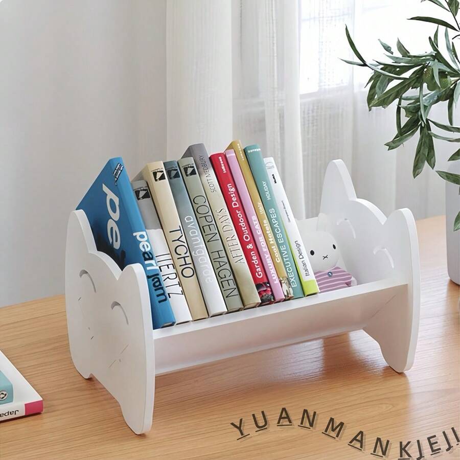 1 chiếc kệ đựng sách đa năng cho trẻ em, giá sách đơn giản di động, dùng được cả trên bàn và đứng trên sàn, sắp xếp sách giáo khoa và tài liệu đọc gọn gàng, dụng cụ tổ chức học tập tại nhà tiện dụng - trắng - Xem 1