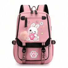 Cute Rabbit Pink Large Capacity Fashion Backpack, Travel Backpack, Lightweight And Stylish, Adjustable Shoulder Straps, Perfect Gift - Little Rabbit - View 9