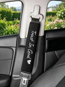 2Pcs Heart Pattern Car Seat Belt Covers, Soft Seatbelt Shoulder Strap Pads, Anti-Strangulation Car Interior Accessories For Women - Embroidered Shoulder Pads - View 8