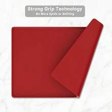 Silicone Coffee 12" X 19" Waterproof Raised Coffee Bar Mats Espresso Station Accessories, Heat Resistant Dish Drying Pad Kitchen Counter, Rubber Bar Decor Pad, Red - 紅色 - 查看 5