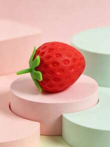 1pc Realistic Large Strawberry Squishy Squeeze Toy, Portable Stress Relief Ball, Desktop Decor, Holiday Gift And Gift Box Filler - Multicolor - View 8