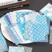 50pcs Colorful Polka Dot M5 Material Paper, 4 Styles Available, Includes Vellum And Kraft Paper, Tearable Macaron Color Palette, Suitable For Planner, Diary, DIY Decoration And Collage - Polka Dots - View 1