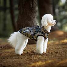 1pc Pet Down Jacket, Reflective Wool Lining, Adjustable Dog Coat With Double D-Ring Harness, Windproof Outdoor Dog Clothes For Small, Medium And Large Dogs - Army Green - View 17