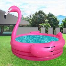 Flamingo Shaped Inflatable Swimming Pool, Made Of Premium Thickened Durable PVC Material, Three-Layer Reinforced Structure For Stable Support And Deformation Resistance, No Electricity Required For Inflation, Simple And Convenient Operation. Compact Capacity Suitable For 1-3 People To Play Together, Unique And Lively Flamingo Appearance With Outstanding Aesthetics - Multicolor - View 3