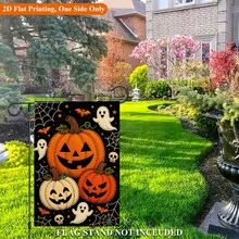 2D平面花園旗 1入,萬聖節南瓜與幽靈圖案聚酯纖維花園旗,節日戶外旗,適用於居家與花園裝飾,戶外居家使用 12-18英吋高密度聚酯纖維優質亞麻耐候/耐用雙面印刷花園旗庭院旗房屋旗草坪裝飾旗戶外橫幅戶外標誌/路標門廊/露台/陽台庭院 春夏秋冬 - A - 查看 7