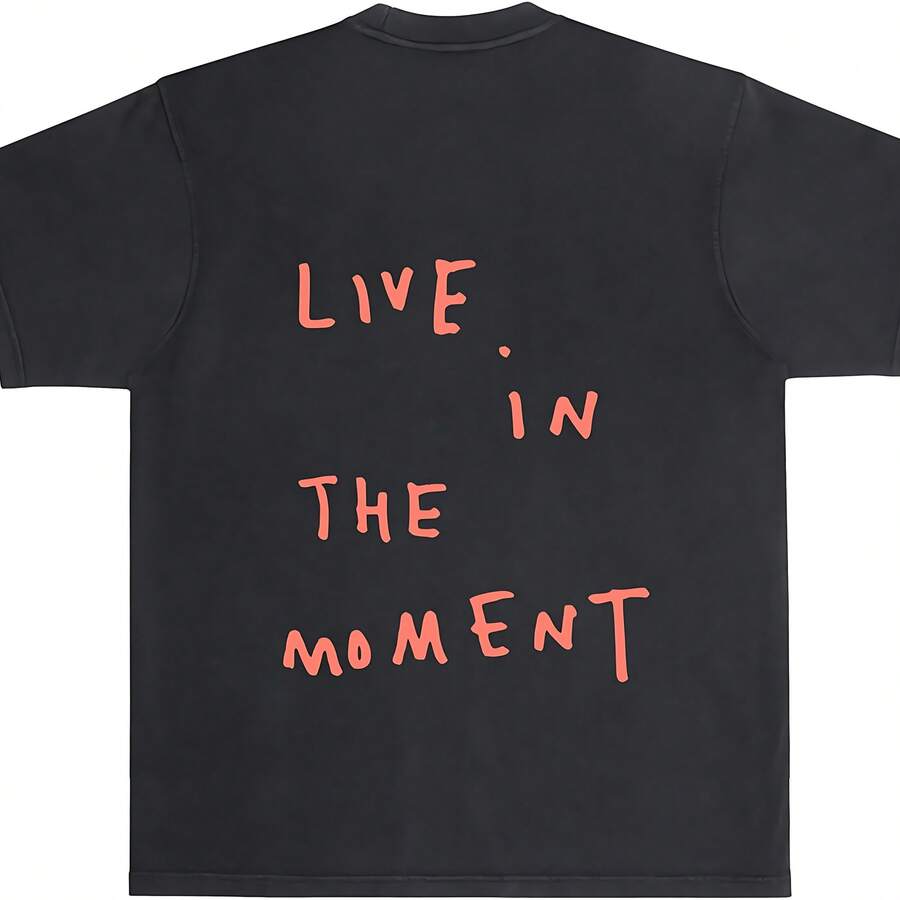 Live In The Moment Heavyweight Tee Black - Black - View 1