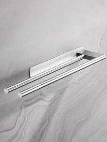 Stainless Steel Kitchen Storage Rack/Bathroom Towel Rack, Drill-Free Wall-Mounted Design, Waterproof And Rust-Proof, Strong Load-Bearing Capacity, Ideal Kitchen Accessory And Practical Bathroom Home Storage Solution - View 8