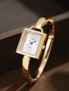 1PC Elegant Fashion Minimalist Square Pink Face Silver Bracelet Watch, Commuter Gentle Style Women's Quartz Wristwatch, Suitable For Valentine's Day, Christmas, Mother's Day, Anniversary, Thanksgiving And Other Holiday Gifts For Family And Friends - Multicolor - View 17