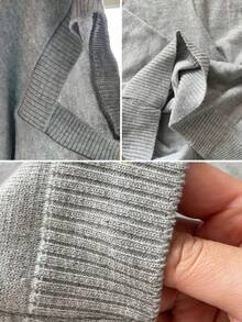 Boys' Junior Sweater, V-Neck Knit Sweater – Basic And Comfortable, Autumn/Winter 2026. - 灰色 - 查看 3