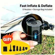 Portable Electric Air Pump For Inflatable Pool Floats And Swim Rings, Fast Inflation And Deflation, Multiple Nozzles - Portable Air Compressor - View 1
