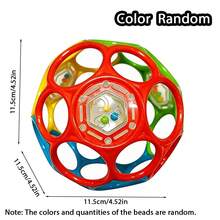 1pc Baby Handheld Ball-Shaped Rattle Toy, Hollow Structure, Sensory Rattle Toy For Grasping And Motor Skill Development, Halloween Christmas New Year Gift - Multicolor - View 15