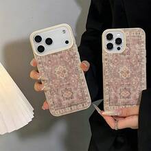 1 buah Casing Ponsel Bahan TPU Motif Karpet Persia Merah Muda Retro Kompatibel dengan Apple 17promax/17/16promax/15/13/12/11/ S20fe/A15/S24/A55/ Note11/Note12/Note13pro Pelindung Full Cover Tahan Guncangan Soft Shell - Putih - View 6