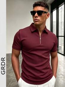 Áo thun nam tay ngắn cổ polo GRDR mùa hè, thích hợp cho hoạt động ngoài trời, du lịch và mặc thường ngày. - Màu Đỏ Sâu - Xem 5