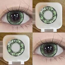 JeweLens 1 par de lentes de contacto de color diamante verde para maquillaje de ojos - Verde - Ver 2