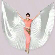 Adult Colored Belly Dance Wings, Belly Dance Wings With Telescopic Poles, Dance Costumes And Props, Suitable For Dance Performances And Capes, Performance Props, Fairy Cosplay, Butterfly Wings, Party Performances, Graduation Ceremonies. - One Size Fits All - View 1