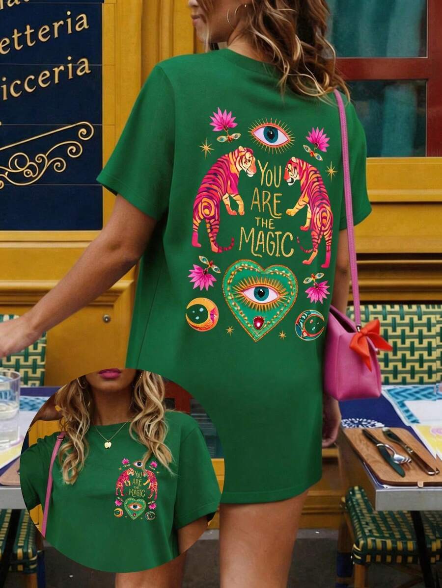 Vacation,Spring,Resort Wear Women,Spring-Shirt Women - Dark Green 3 - View 1