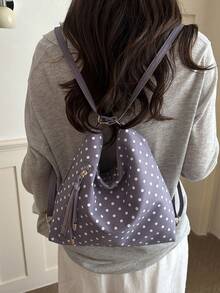 Women's PU Leather Shoulder Bag, Fashion Versatile Crossbody Bag, Handbag, Convertible Backpack Tote Bag - Purple - View 2