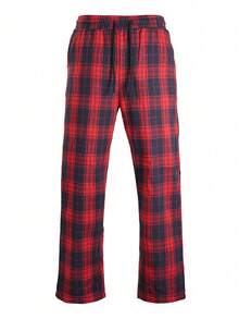 HEYKESON Men's Plaid Casual Spring/Autumn Long Pants 2 Pieces Set - Red - View 3