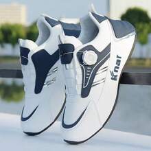 Sepatu Sneakers Patchwork Blok Warna Fashion Pria, Gaya Kasual dan Sporty, Dilengkapi dengan Desain Gesper yang Dapat Diputar, Nyaman dan Anti Selip, Cocok untuk Pemakaian Sehari-hari - A551 Putih - View 3