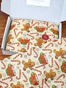 40pcs Christmas Brown Gingerbread Man Pattern Tissue Paper, 50.8 Cm X 35.56 Cm Gift Wrapping Paper, Suitable For Christmas Weddings, Valentine'S Day Gifts, Birthday Gift Packaging, Bouquet Packaging, Gift Bag Filling, And Party Gifts - Gingerbread Man - View 9
